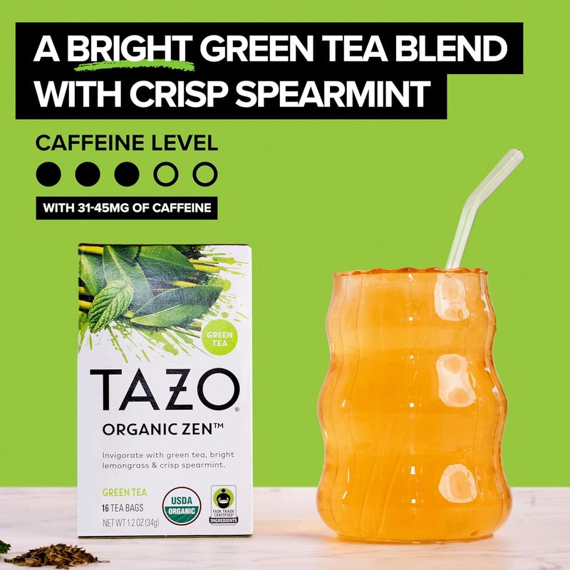 TAZO Organic Zen Green Tea - 16 Tea Bags - Image 4